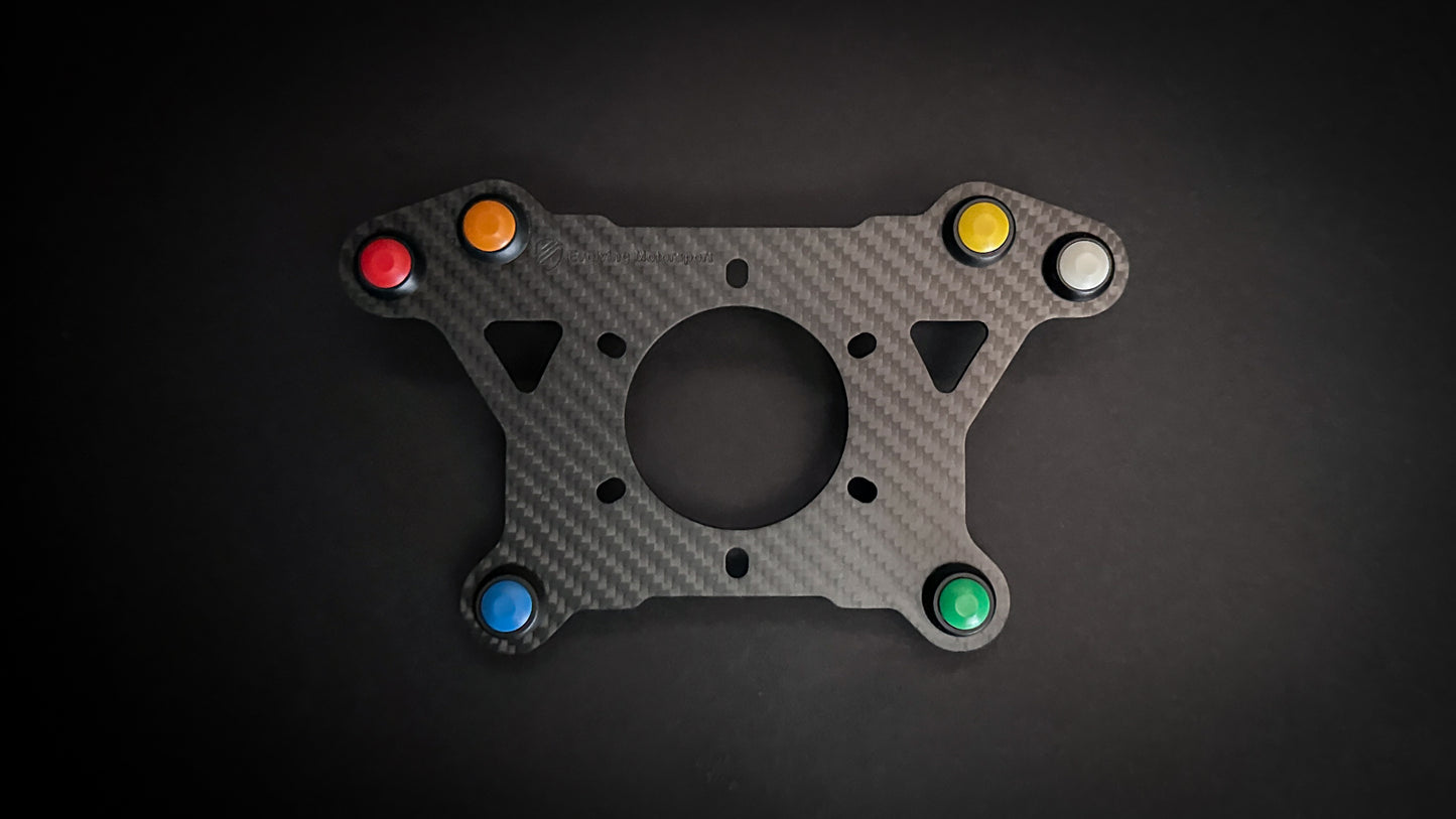 6 Button Steering Wheel Plate Carbon Fibre