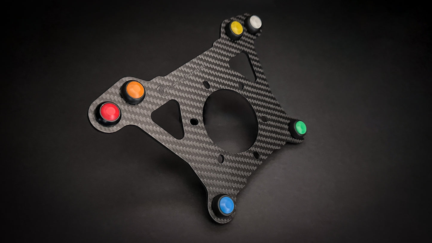 6 Button Steering Wheel Plate Carbon Fibre