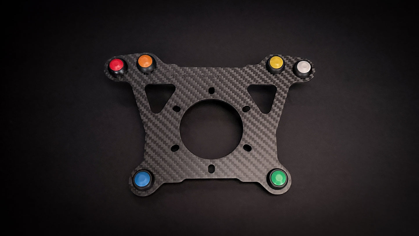 6 Button Steering Wheel Plate Carbon Fibre