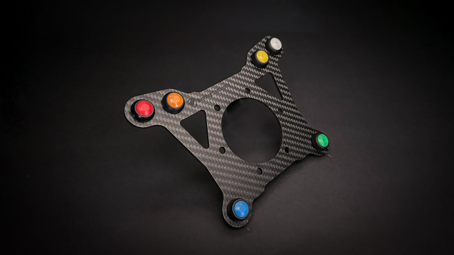6 Button Steering Wheel Plate Carbon Fibre