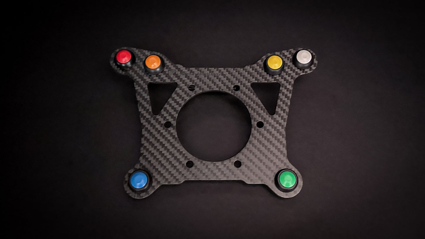 6 Button Steering Wheel Plate Carbon Fibre