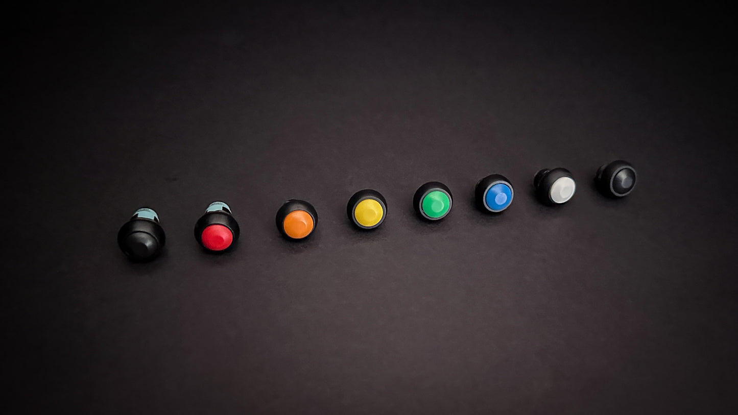 12mm coloured push button switch momentary latching
