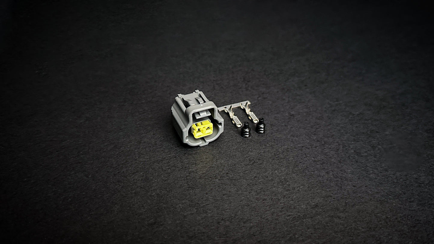 Mazda RX7 FD coolant temp sensor connector – genuine OEM plug with pins & seals (Series 6, 7, 8).