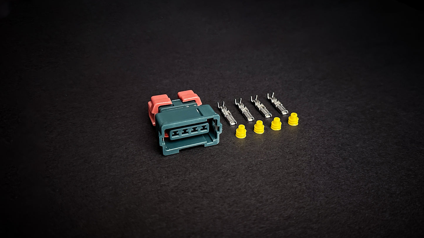 Mitsubishi Evo crank cam angle sensor connector with pins and seals