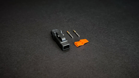 Deutsch DTM 2 Way black plug with size 20 mil-spec gold-plated sockets