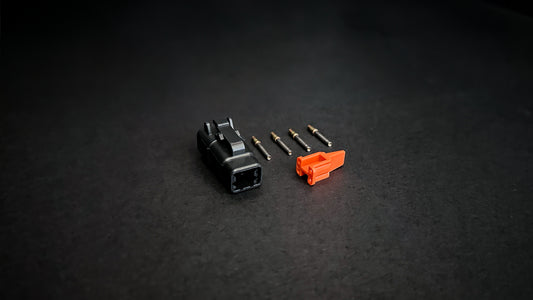 Deutsch DTM 4 Way plug black with size 20 mil-spec gold-plated sockets