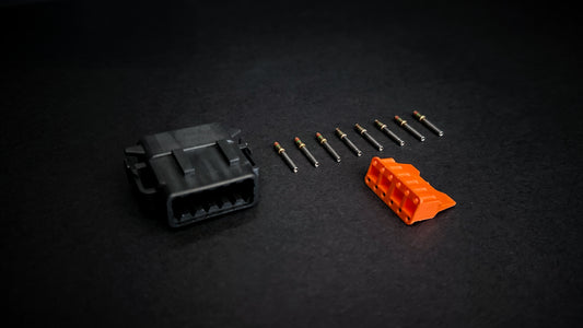 Deutsch DTM 12 Way black plug with size 20 mil-spec gold-plated sockets