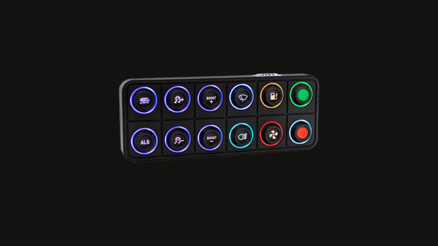 Motorsport-grade Link ECU 12 button CAN keypad front view