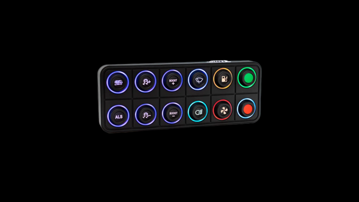Motorsport-grade Link ECU 12 button CAN keypad front view