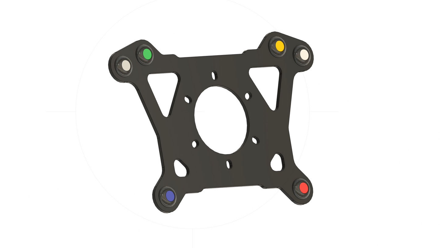 Carbon fibre 6 button steering wheel plate Evo 3