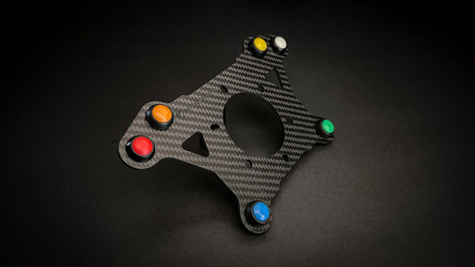 6 Button Steering Wheel Plate Carbon Fibre 