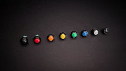 12mm coloured push button switch momentary latching
