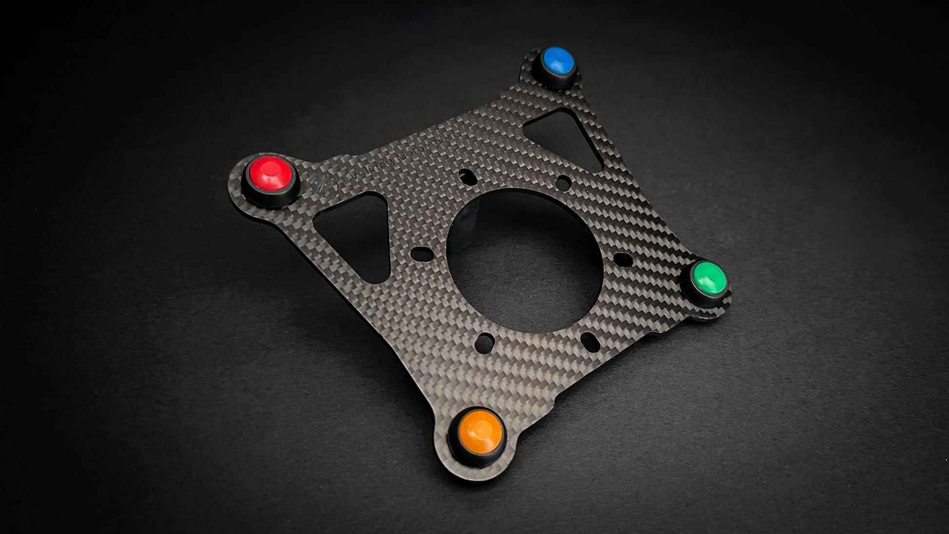 Evolving Motorsport 4-button carbon fibre steering wheel plate 