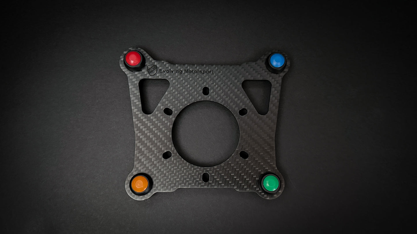 Pre-made 4-button carbon fibre steering wheel plate