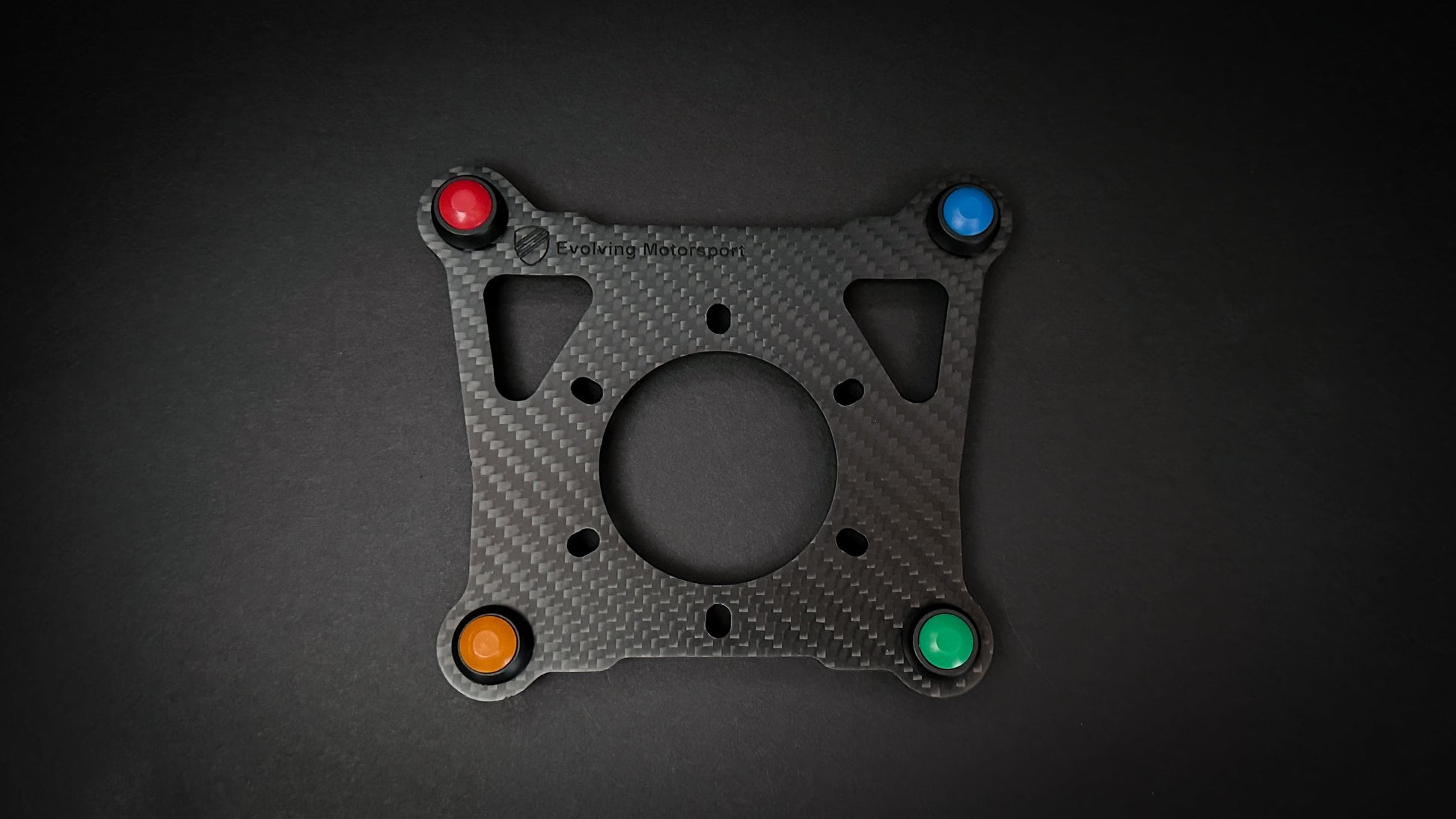 Pre-made 4-button carbon fibre steering wheel plate