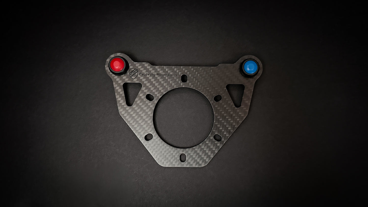 Pre-made 2-button carbon fibre steering wheel plate